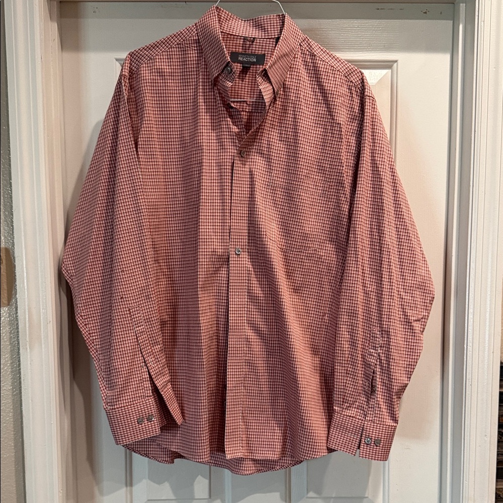 Kenneth Cole Men's Red Plaid Button Down Shirt